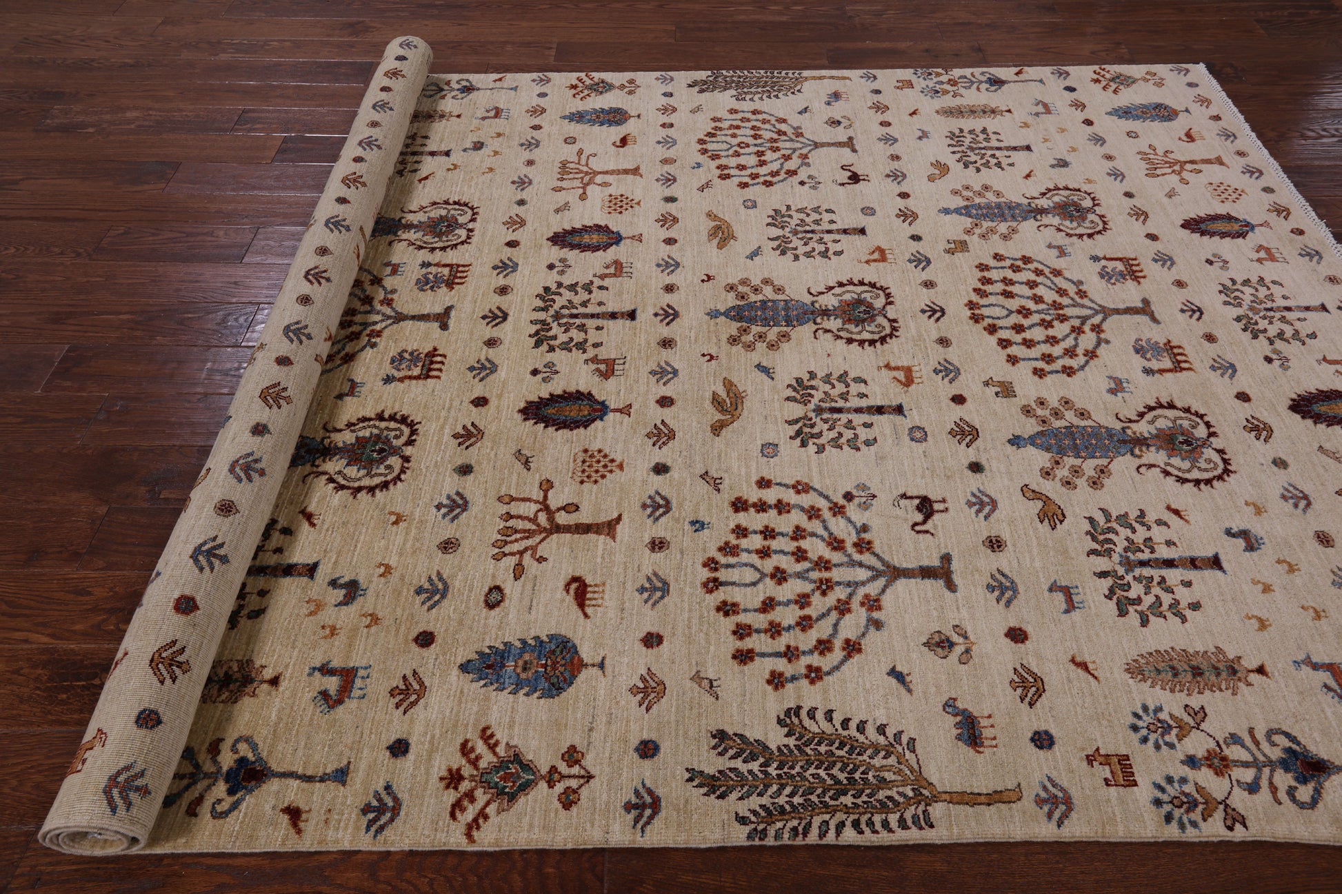 Ivory Tribal Persian Gabbeh Hand Knotted Wool Area Rug - 6' 6" X 9' 4" - Golden Nile