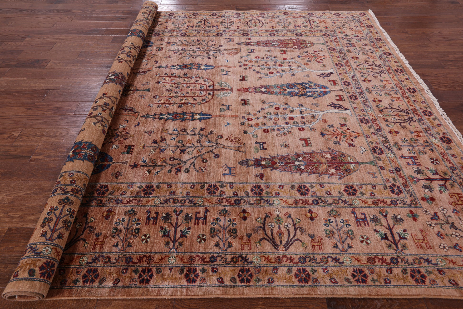 Persian Gabbeh Hand Knotted Wool Area Rug - 8' 4" X 9' 10" - Golden Nile