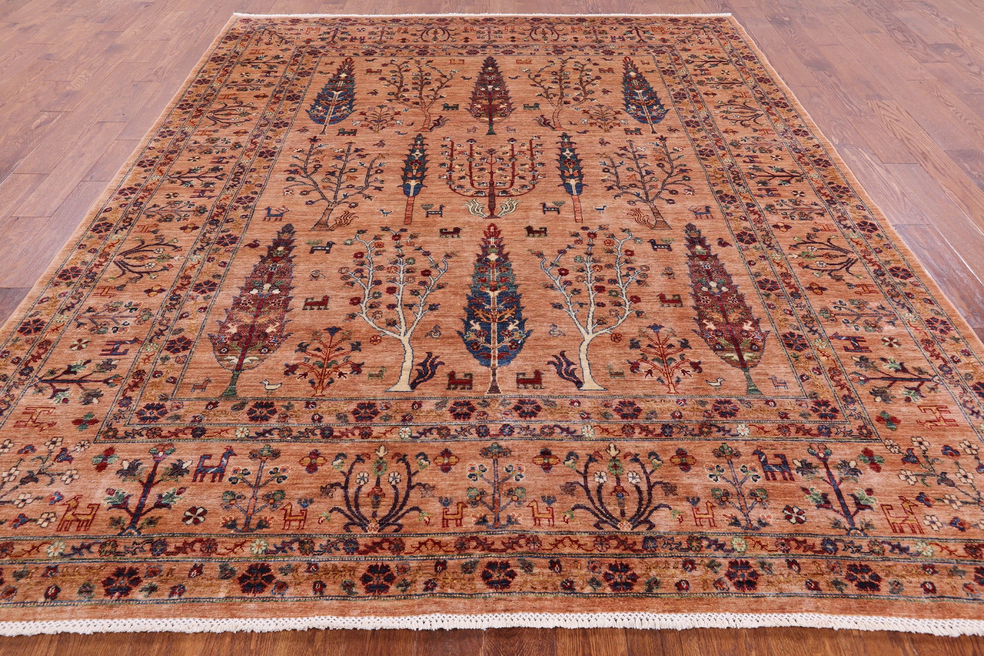 Persian Gabbeh Hand Knotted Wool Area Rug - 8' 4" X 9' 10" - Golden Nile