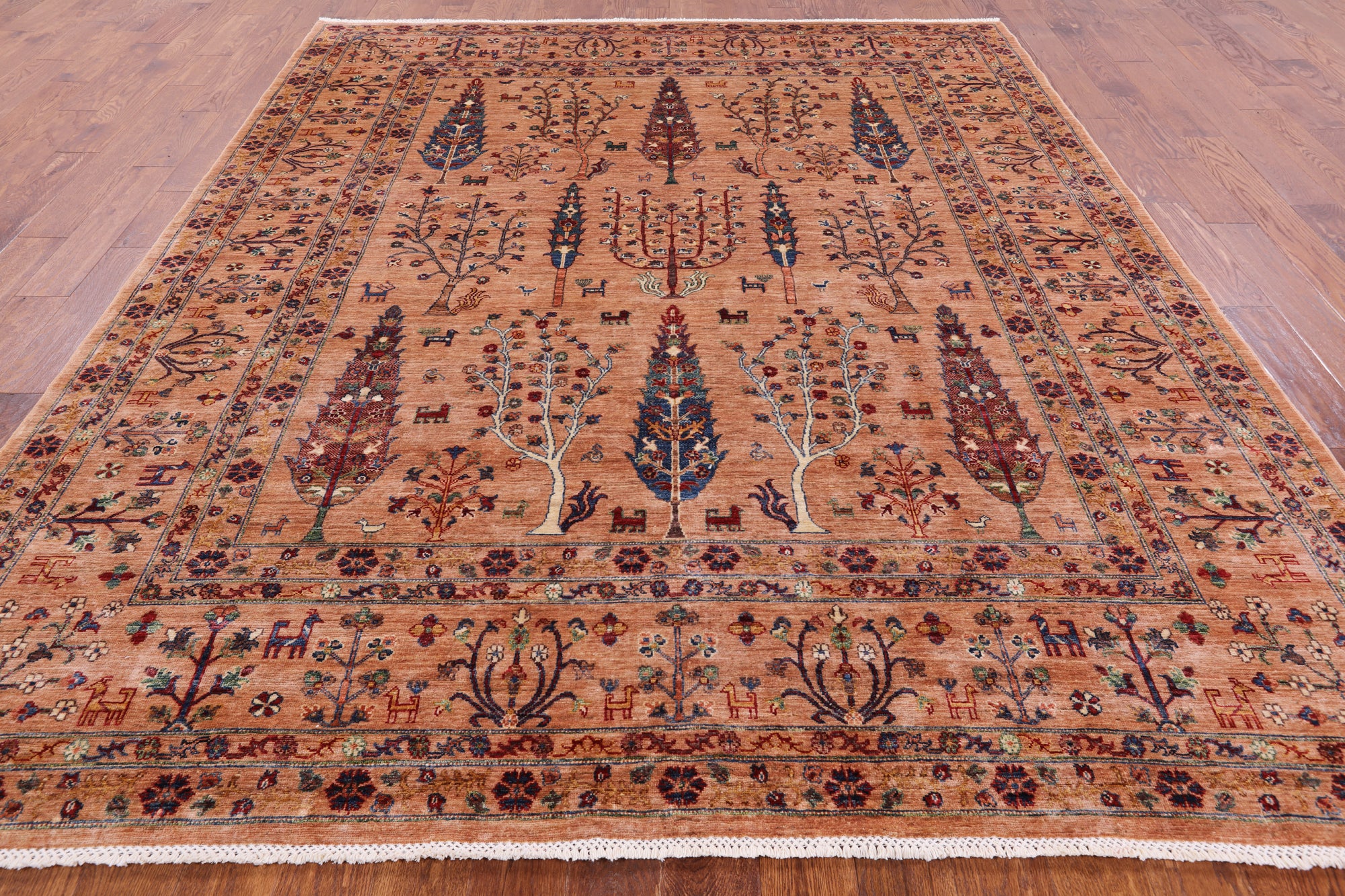 Persian Gabbeh Hand Knotted Wool Area Rug - 8' 4" X 9' 10" - Golden Nile