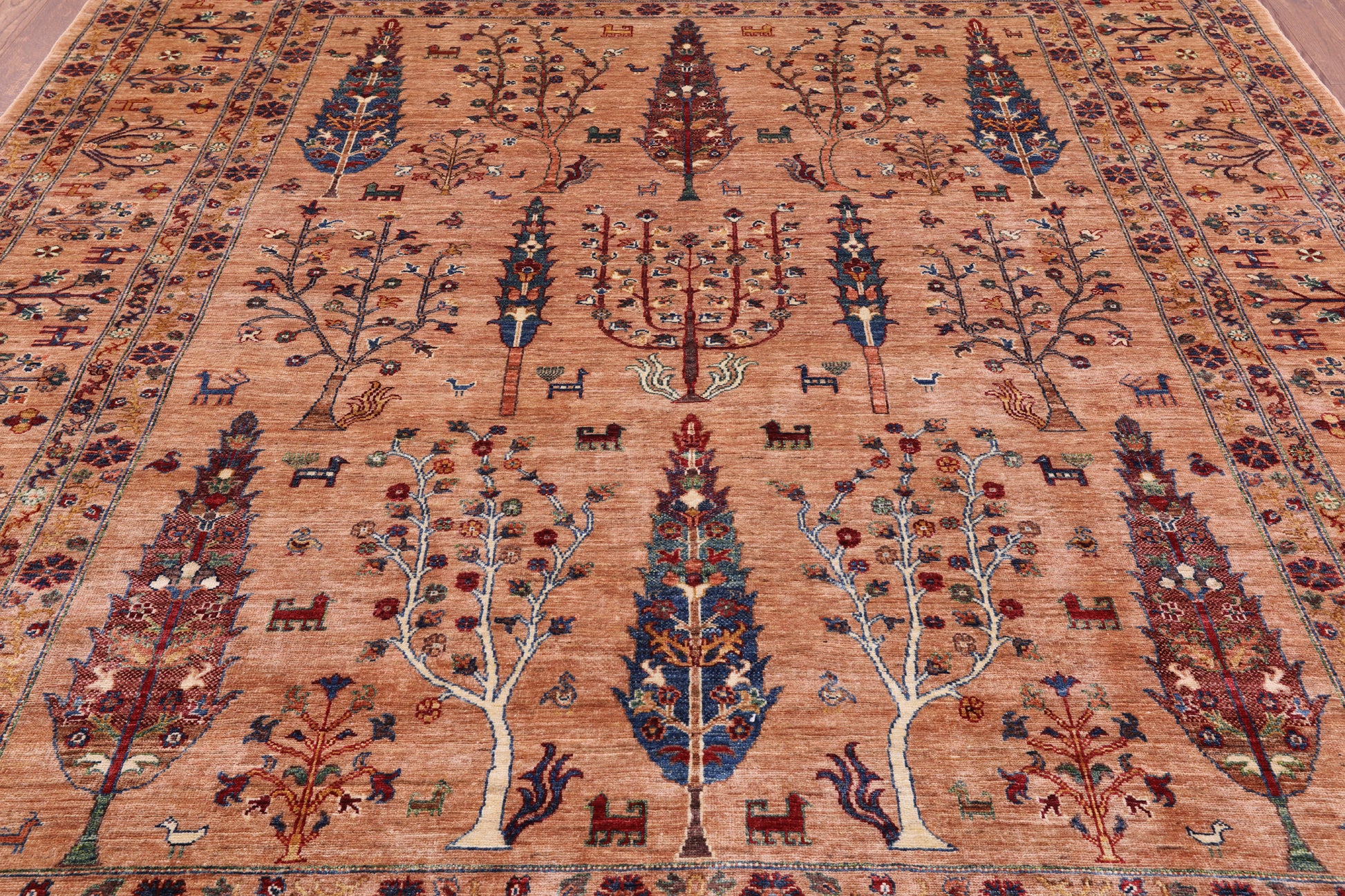 Persian Gabbeh Hand Knotted Wool Area Rug - 8' 4" X 9' 10" - Golden Nile