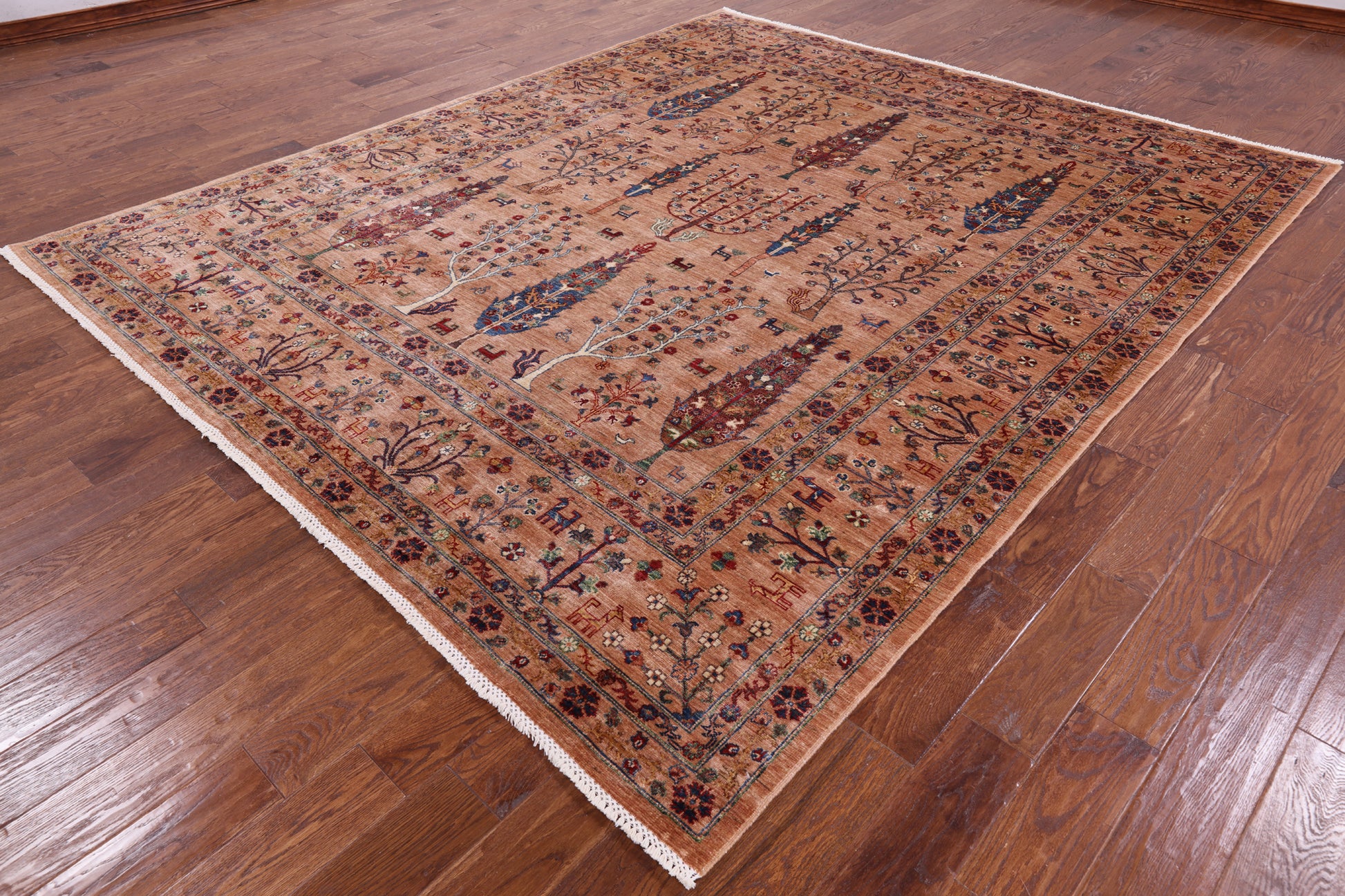 Persian Gabbeh Hand Knotted Wool Area Rug - 8' 4" X 9' 10" - Golden Nile