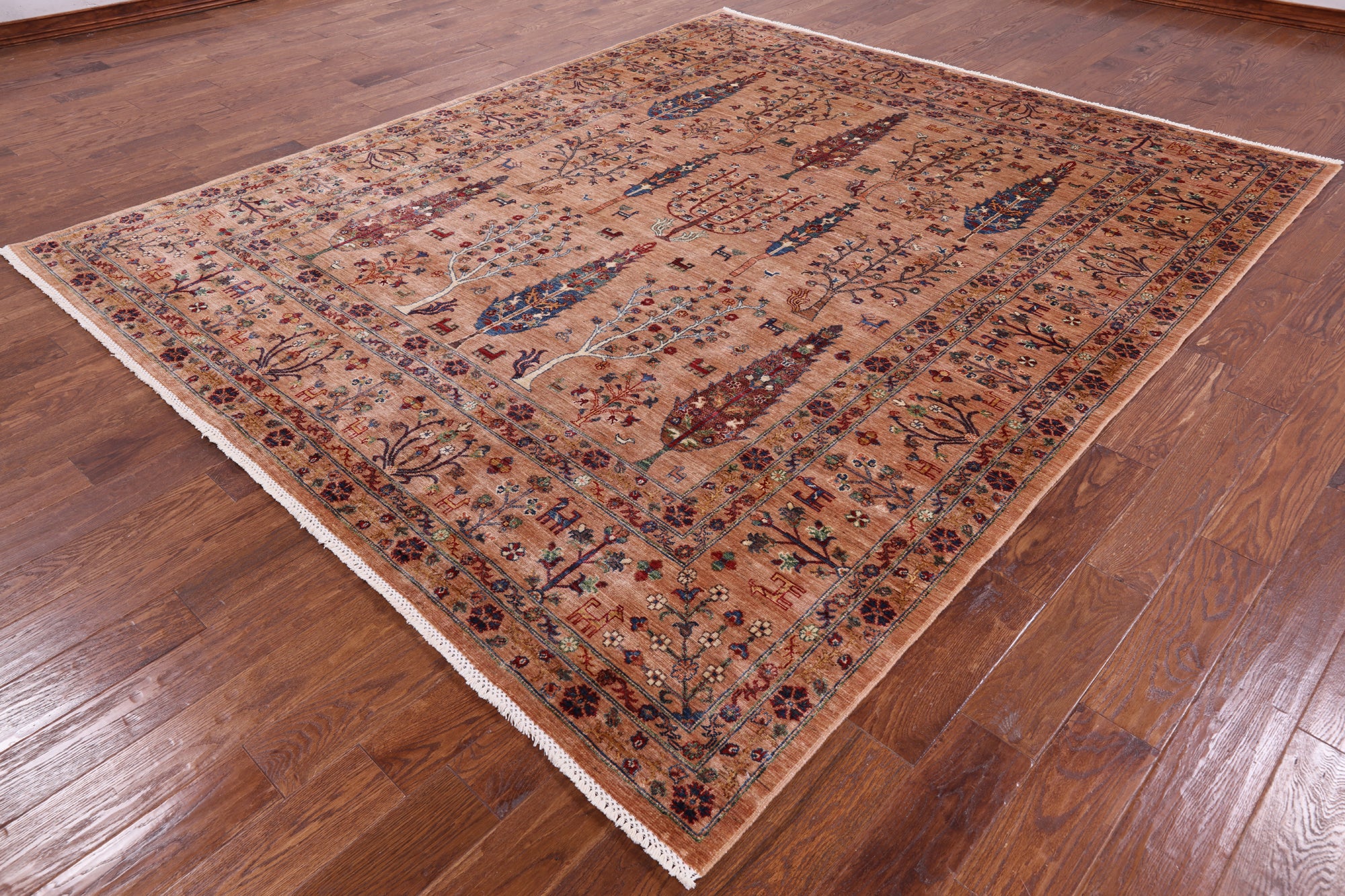 Persian Gabbeh Hand Knotted Wool Area Rug - 8' 4" X 9' 10" - Golden Nile