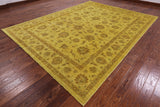 Gold Full Pile Overdyed Hand Knotted Wool Area Rug - 8' 11" X 11' 9" - Golden Nile