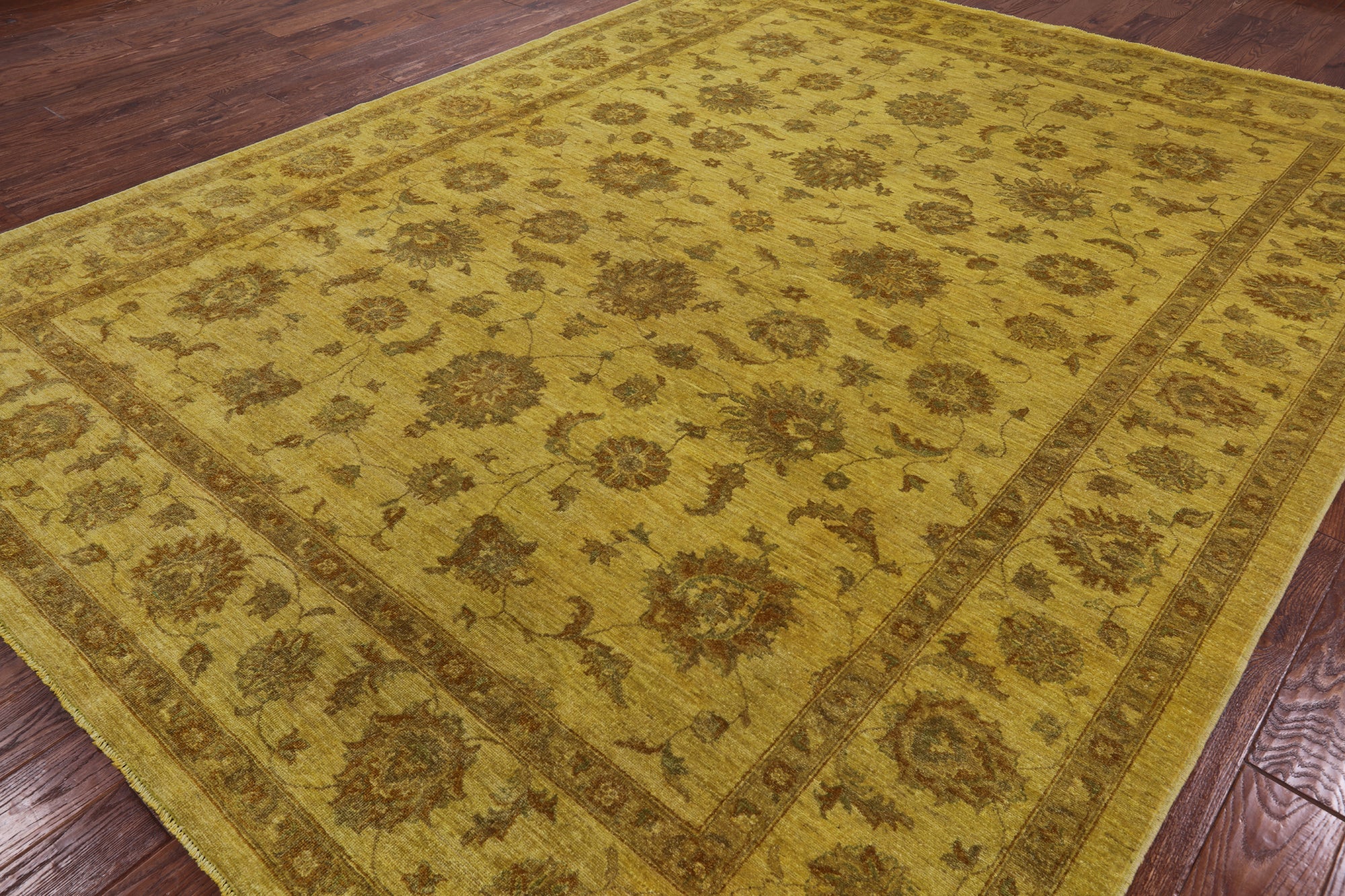 Gold Full Pile Overdyed Hand Knotted Wool Area Rug - 8' 11" X 11' 9" - Golden Nile