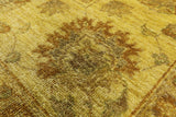 Gold Full Pile Overdyed Hand Knotted Wool Area Rug - 8' 11" X 11' 9" - Golden Nile