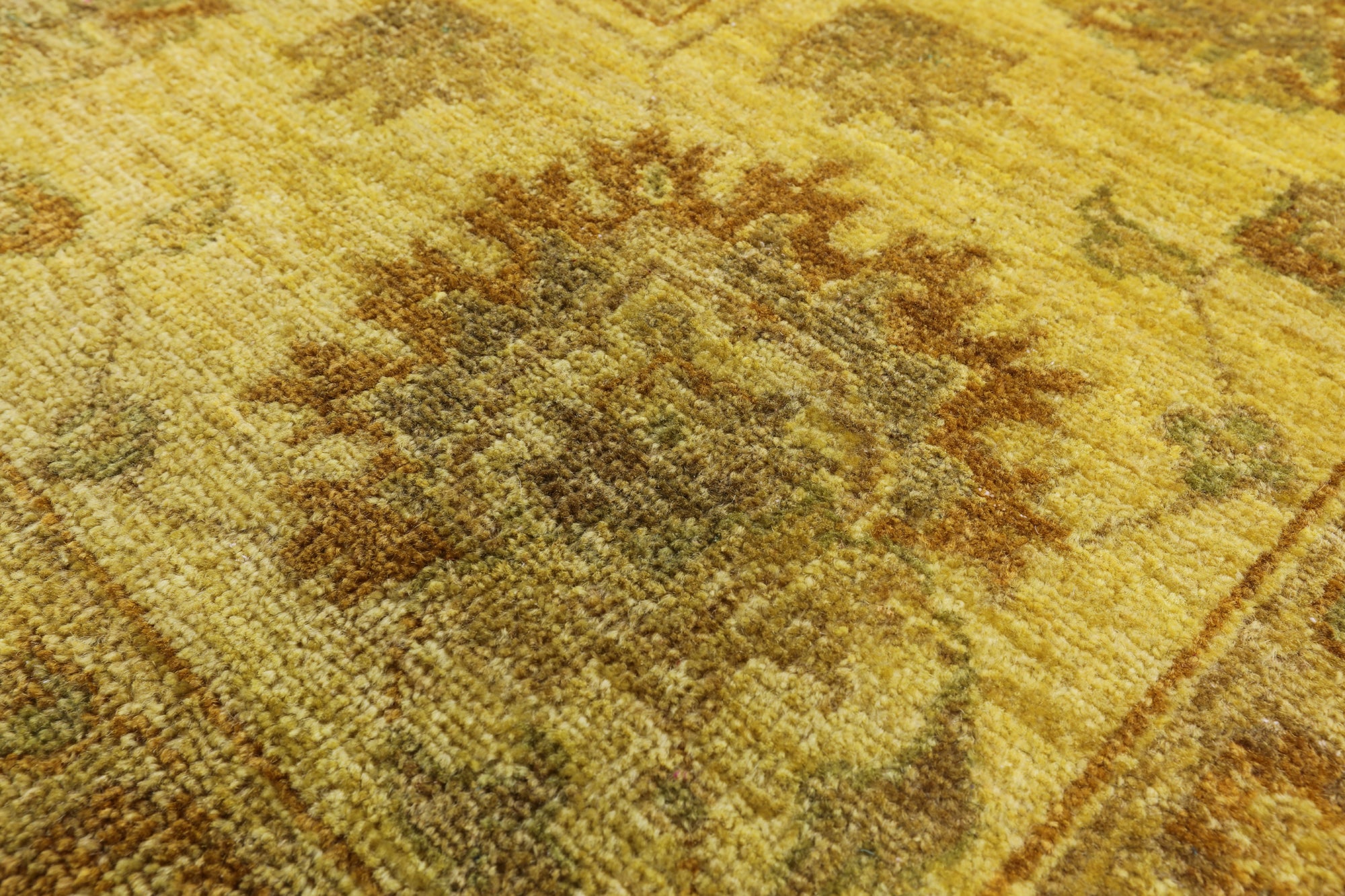 Gold Full Pile Overdyed Hand Knotted Wool Area Rug - 8' 11" X 11' 9" - Golden Nile
