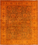 Full Pile Overdyed Hand Knotted Wool Area Rug - 8' 2" X 9' 8" - Golden Nile