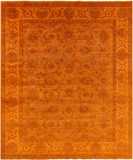 Orange Full Pile Overdyed Hand Knotted Wool Area Rug - 8' 1" X 9' 6" - Golden Nile