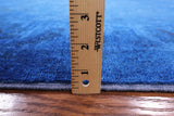 Blue Full Pile Overdyed Hand Knotted Wool Area Rug - 8' 0" X 9' 7" - Golden Nile