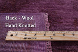 Purple Full Pile Overdyed Hand Knotted Wool Area Rug - 7' 11" X 9' 8" - Golden Nile