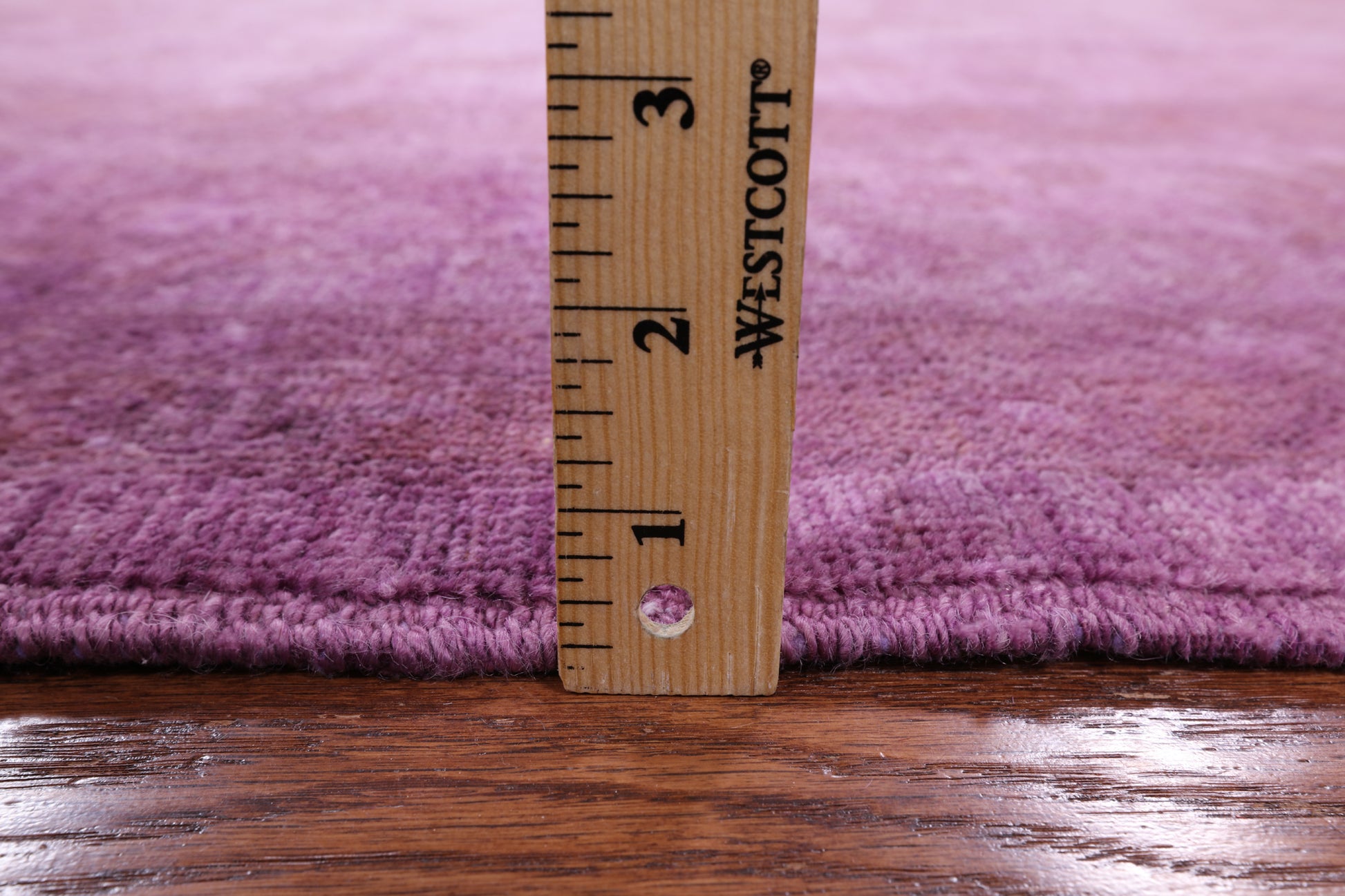 Purple Full Pile Overdyed Hand Knotted Wool Area Rug - 7' 11" X 9' 8" - Golden Nile