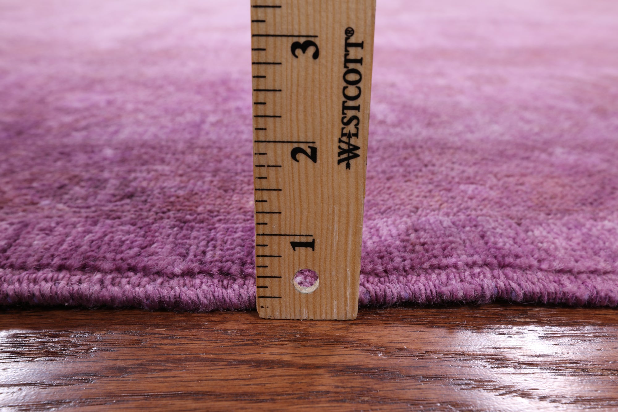 Purple Full Pile Overdyed Hand Knotted Wool Area Rug - 7' 11" X 9' 8" - Golden Nile