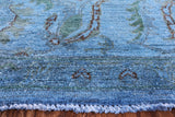 Blue Full Pile Overdyed Hand Knotted Wool Area Rug - 7' 11" X 9' 9" - Golden Nile