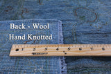 Blue Full Pile Overdyed Hand Knotted Wool Area Rug - 7' 11" X 9' 9" - Golden Nile