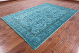 Full Pile Overdyed Hand Knotted Wool Area Rug - 6' 8" X 9' 6" - Golden Nile
