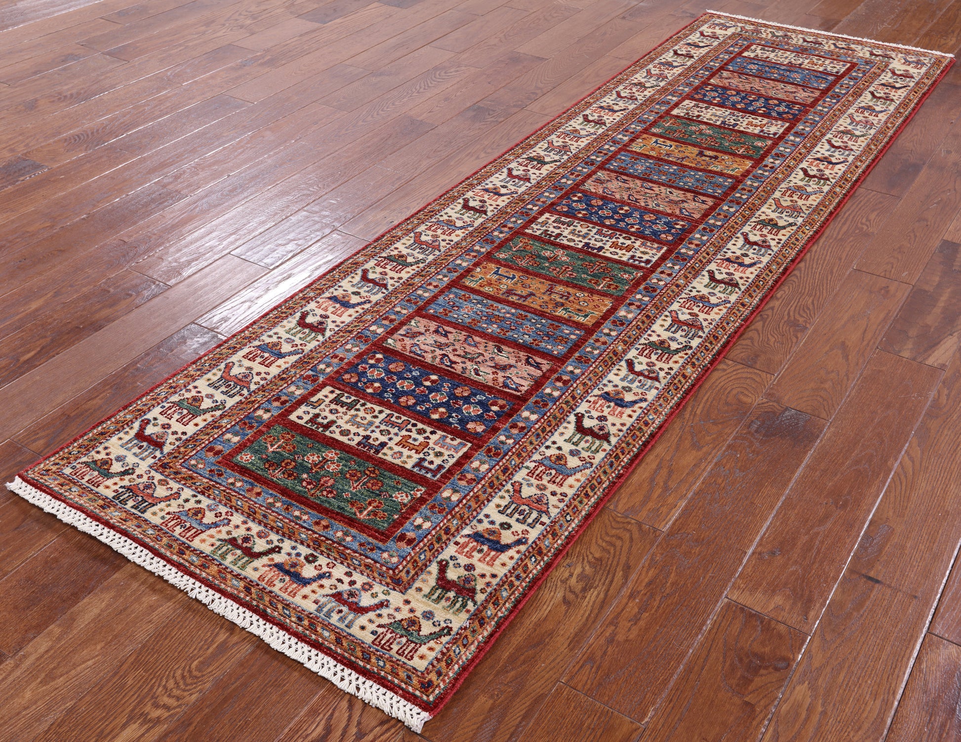 Persian Gabbeh Hand Knotted Wool Runner Rug - 2' 8" X 9' 2" - Golden Nile