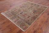Persian Gabbeh Hand Knotted Wool Area Rug - 5' 8" X 7' 10" - Golden Nile