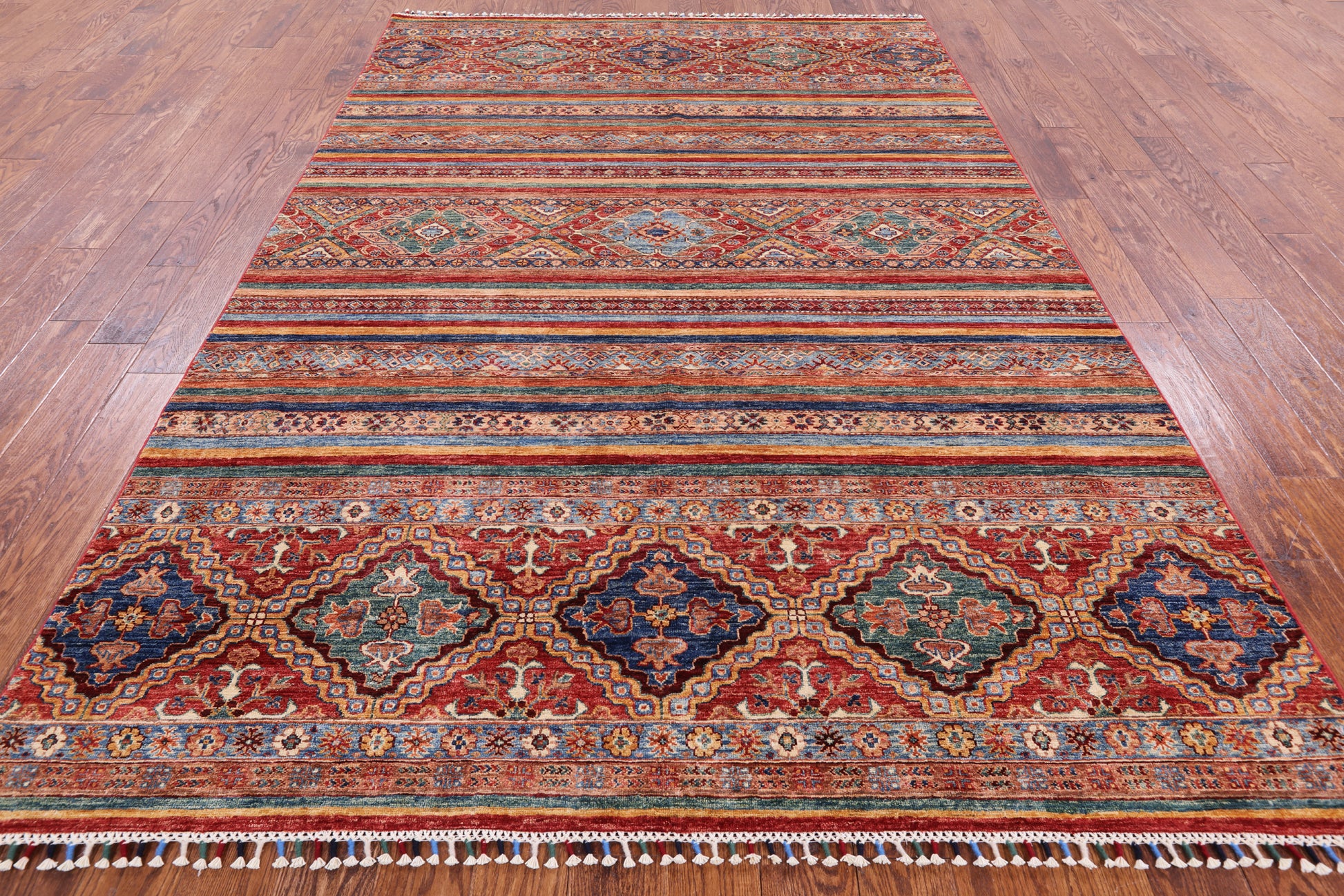Khorjin Persian Gabbeh Handmade Wool Area Rug - 6' 8" X 9' 10" - Golden Nile