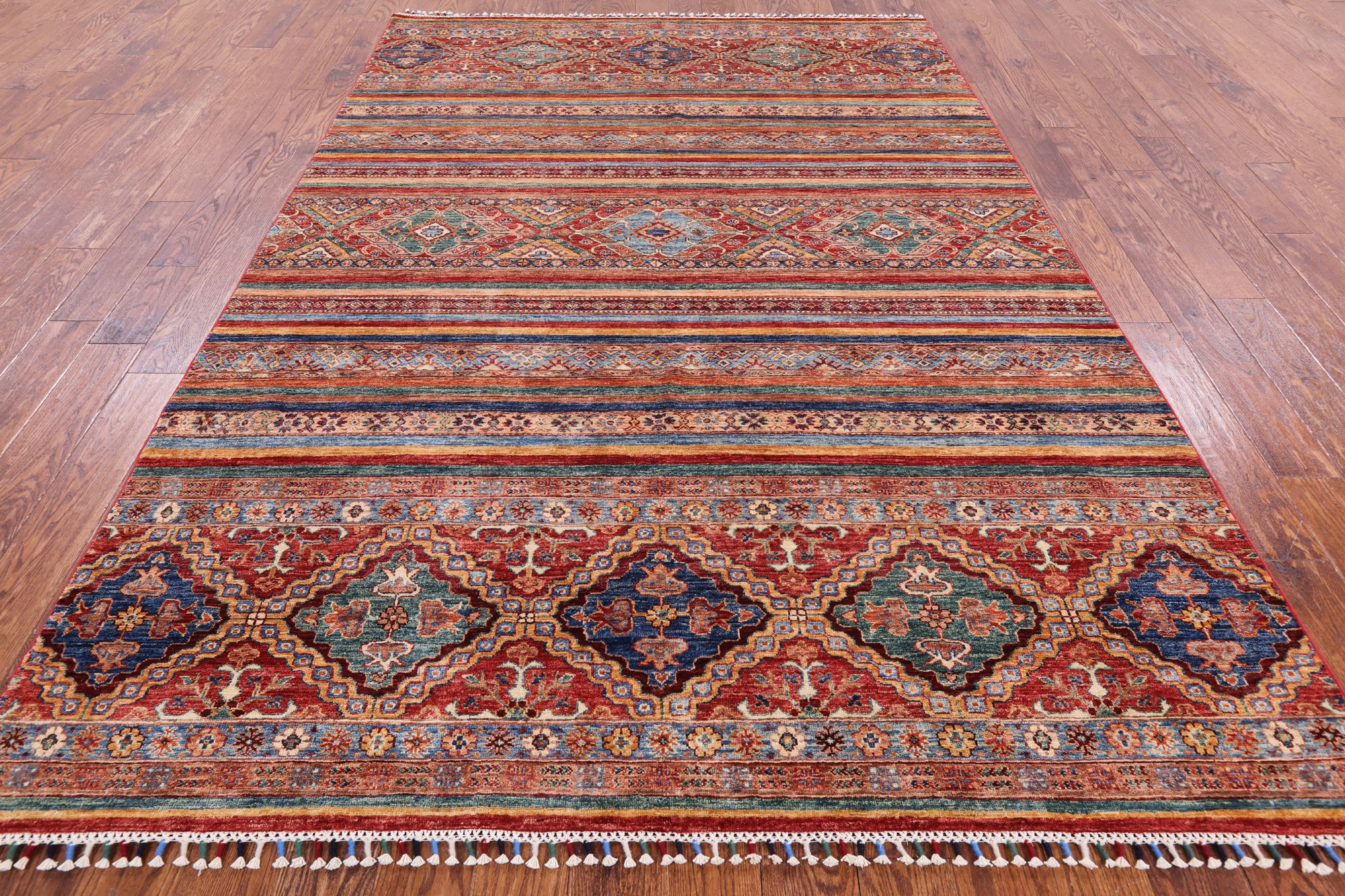 Khorjin Persian Gabbeh Handmade Wool Area Rug - 6' 8" X 9' 10" - Golden Nile