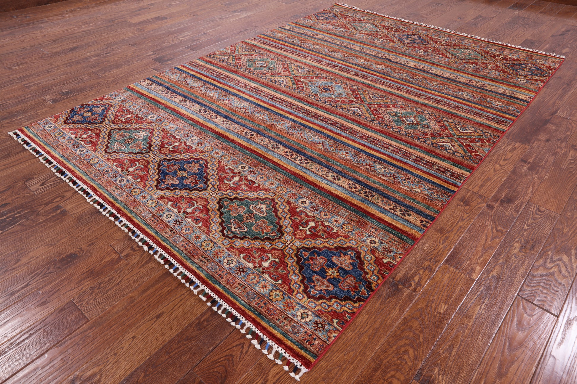 Khorjin Persian Gabbeh Handmade Wool Area Rug - 6' 8" X 9' 10" - Golden Nile