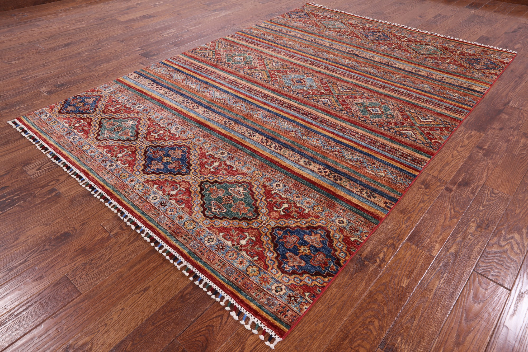 Khorjin Persian Gabbeh Handmade Wool Area Rug - 6' 8" X 9' 10" - Golden Nile