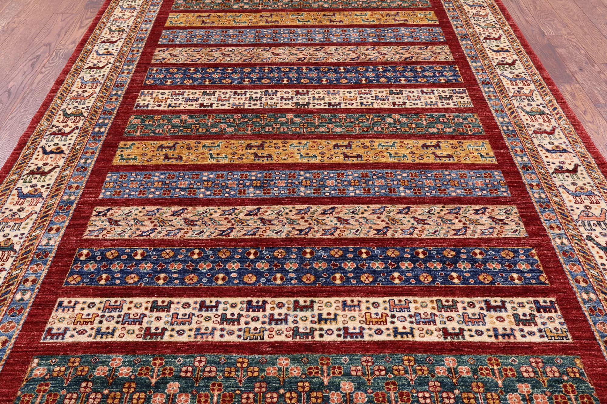 Persian Gabbeh Handmade Wool Area Rug - 6' 11" X 9' 9" - Golden Nile