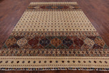 Ivory Khorjin Persian Gabbeh Hand Knotted Wool Rug - 8' 1" X 10' 10" - Golden Nile
