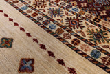 Ivory Khorjin Persian Gabbeh Hand Knotted Wool Rug - 8' 1" X 10' 10" - Golden Nile