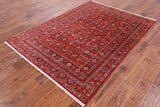 Persian Gabbeh Handmade Wool Area Rug - 5' 0" X 6' 11" - Golden Nile
