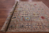 Peshawar Hand Knotted Wool Area Rug - 10' 1" X 13' 9" - Golden Nile