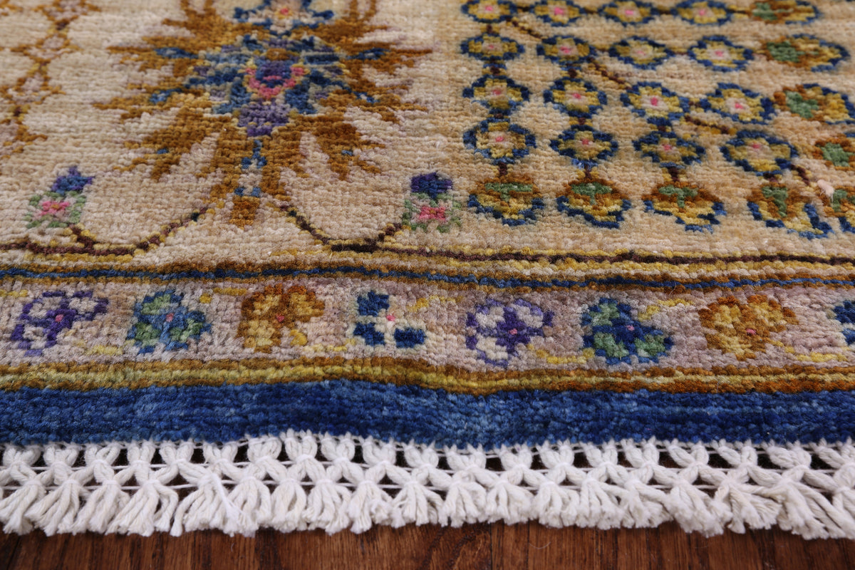 Blue Peshawar Hand Knotted Wool Area Rug - 5' 9" X 8' 2" - Golden Nile