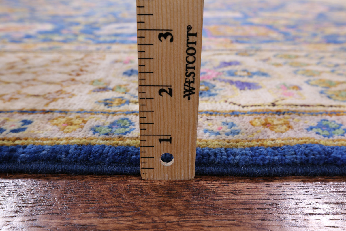 Blue Peshawar Hand Knotted Wool Area Rug - 5' 9" X 8' 2" - Golden Nile