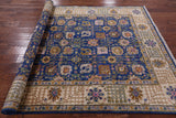 Blue Peshawar Hand Knotted Wool Area Rug - 5' 9" X 8' 2" - Golden Nile