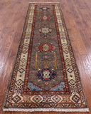 Super Kazak Hand Knotted Wool Runner Rug - 2' 9" X 9' 9" - Golden Nile