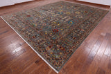 Peshawar Hand Knotted Wool Area Rug - 11' 9" X 14' 8" - Golden Nile