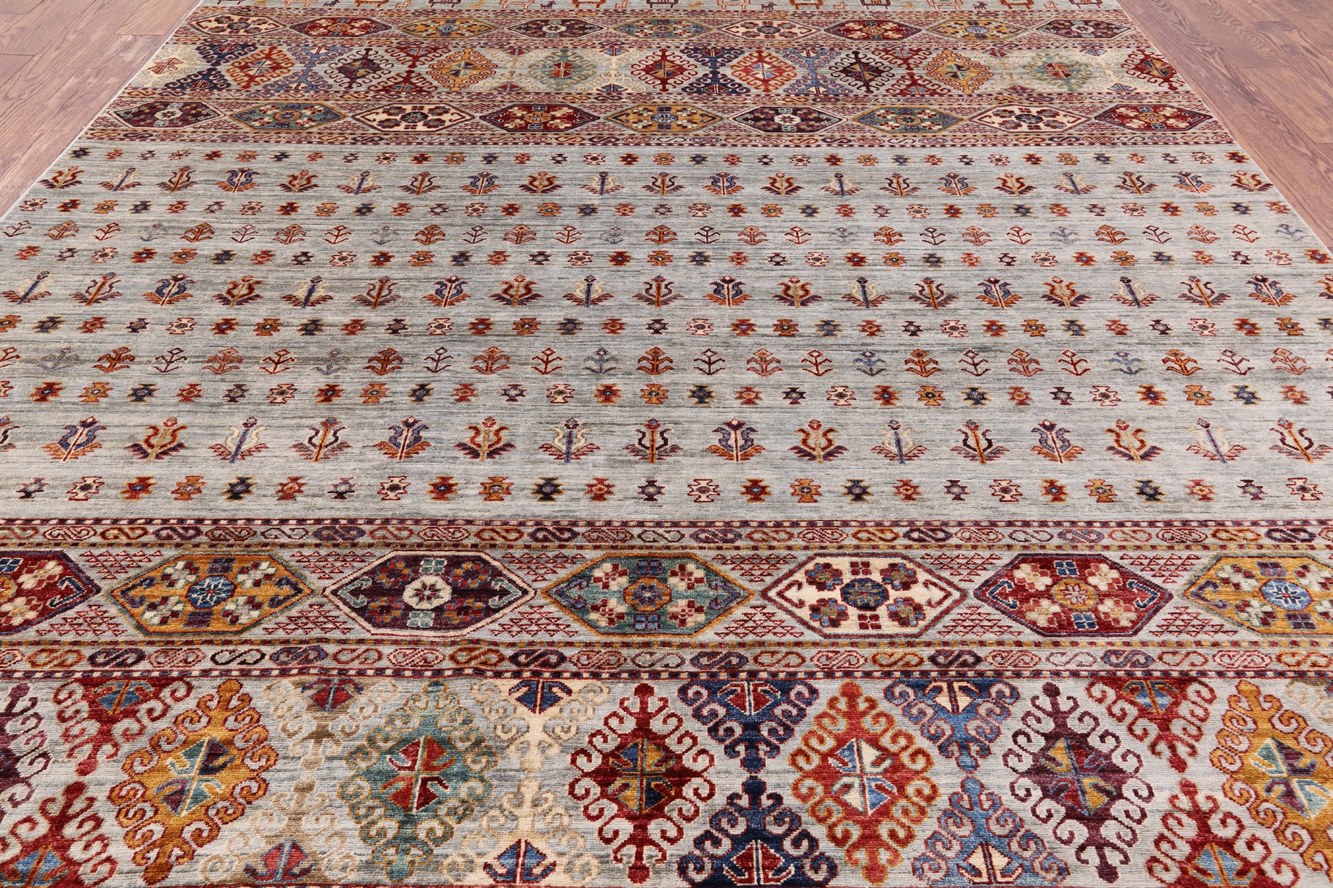 Persian Gabbeh Hand Knotted Wool Area Rug - 8' 2" X 9' 9" - Golden Nile