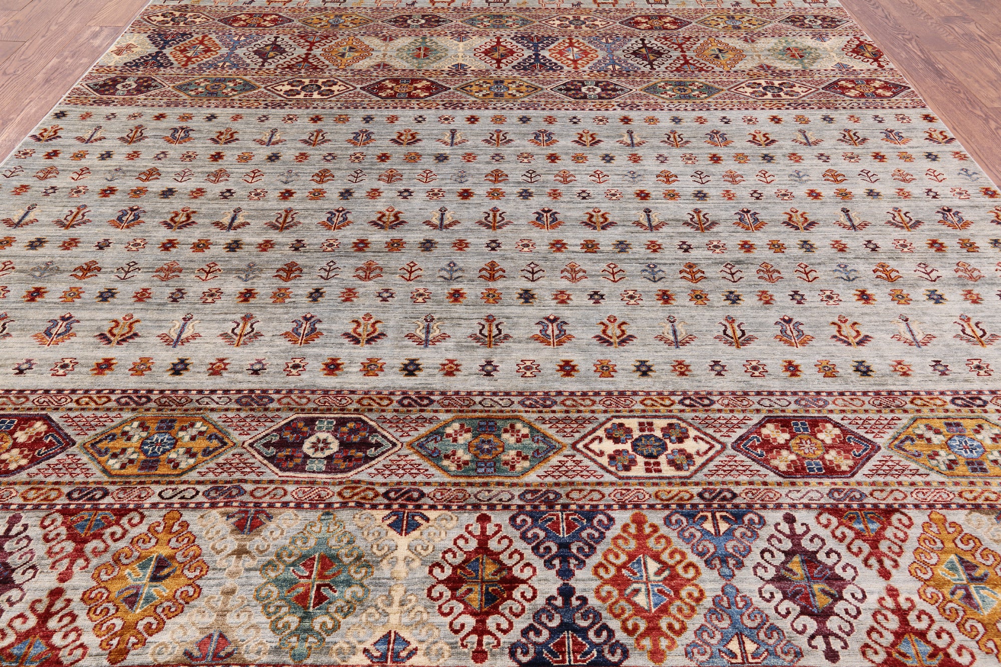 Persian Gabbeh Hand Knotted Wool Area Rug - 8' 2" X 9' 9" - Golden Nile