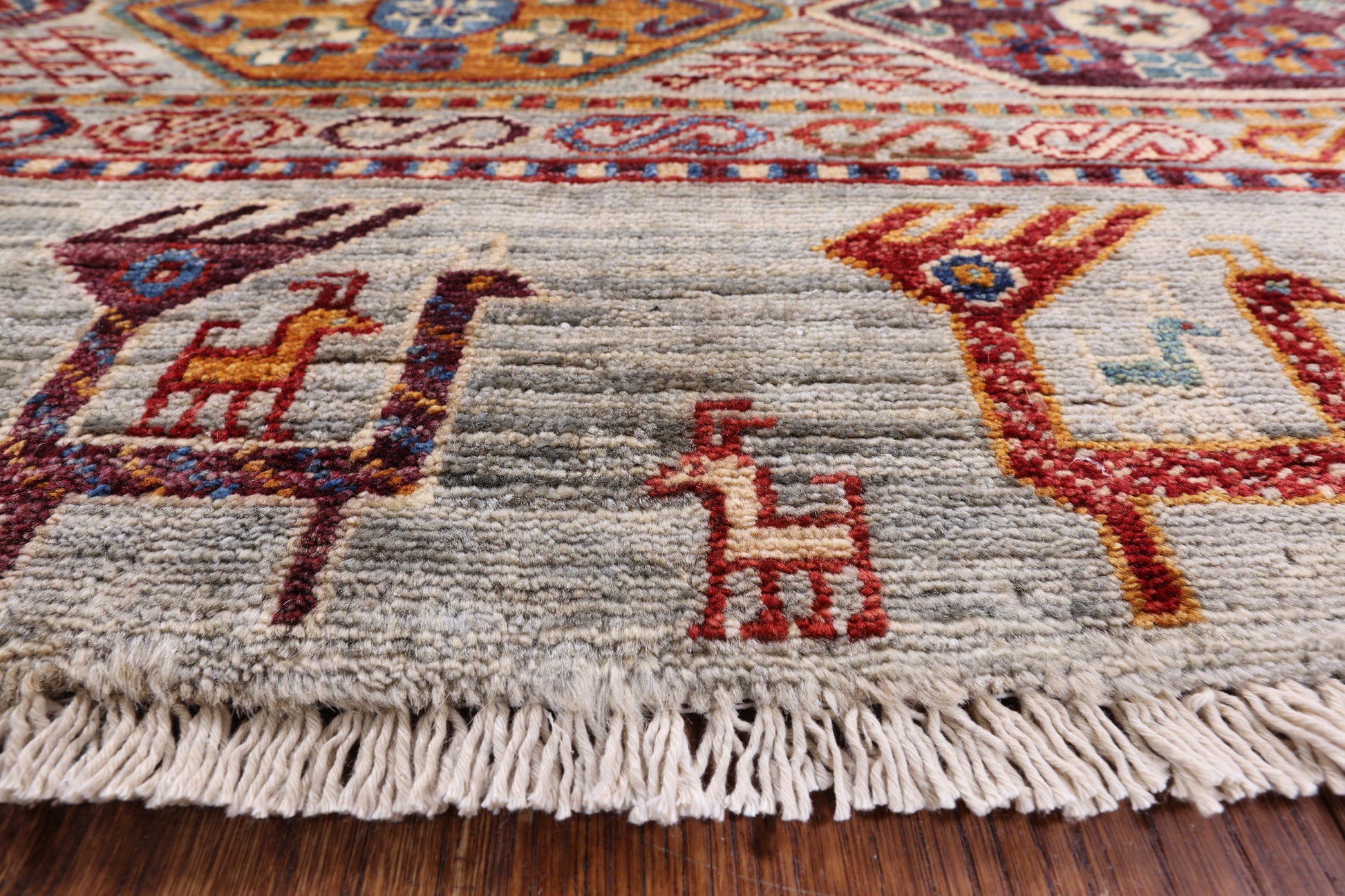 Persian Gabbeh Hand Knotted Wool Area Rug - 8' 2" X 9' 9" - Golden Nile