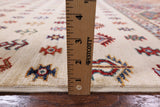 Ivory Persian Gabbeh Handmade Wool Area Rug - 8' 4" X 9' 6" - Golden Nile