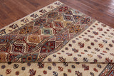 Ivory Persian Gabbeh Handmade Wool Area Rug - 8' 4" X 9' 6" - Golden Nile