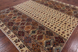 Ivory Persian Gabbeh Handmade Wool Area Rug - 8' 4" X 9' 6" - Golden Nile