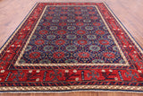 Blue Fine Serapi Hand Knotted Wool Area Rug - 9' 2" X 11' 7" - Golden Nile