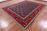 Blue Fine Serapi Hand Knotted Wool Area Rug - 9' 2" X 11' 7" - Golden Nile