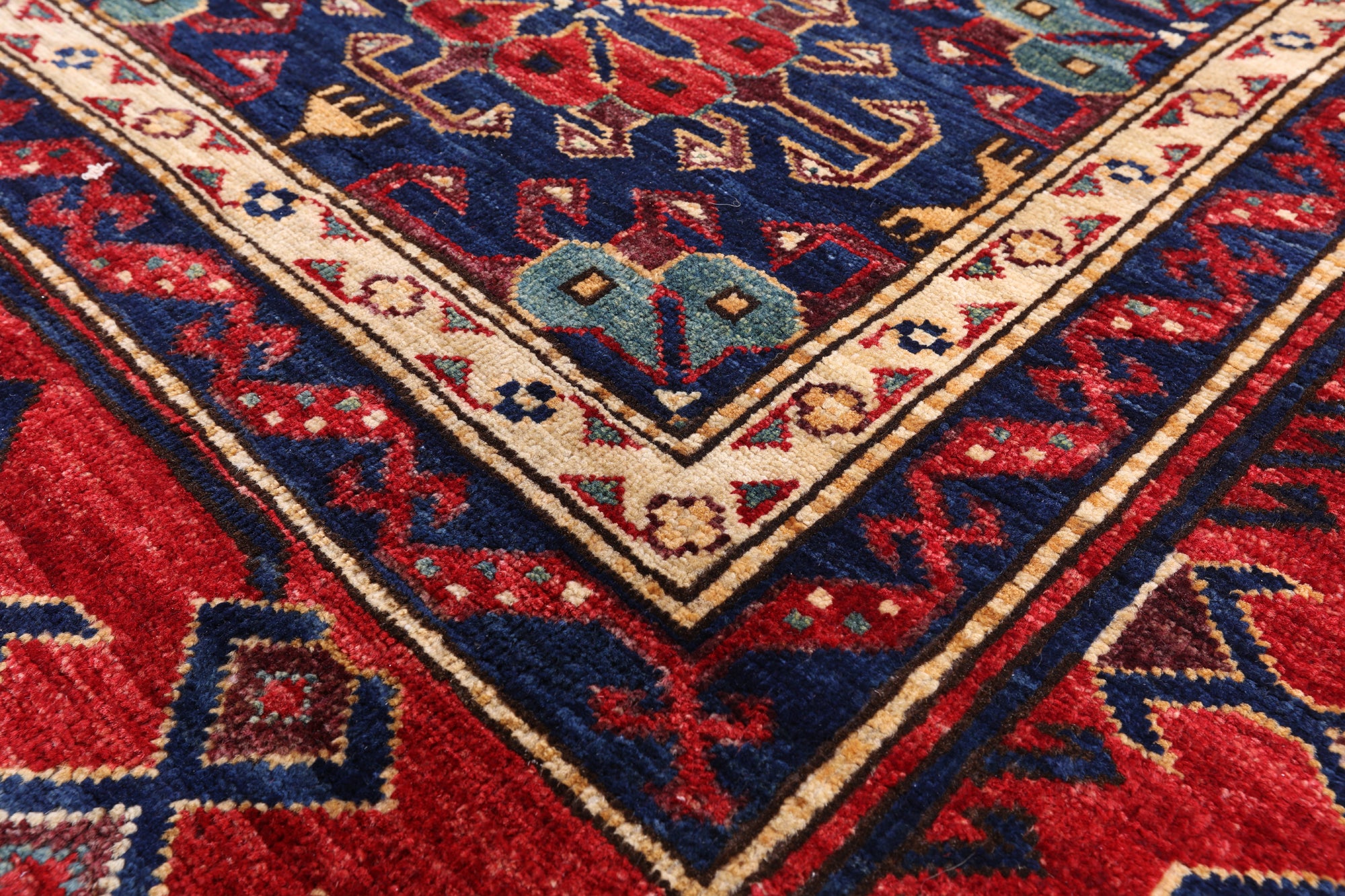 Blue Fine Serapi Hand Knotted Wool Area Rug - 9' 2" X 11' 7" - Golden Nile