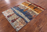 Tribal Gabbeh Hand Knotted Wool Area Rug - 3' 4" X 4' 10" - Golden Nile