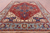Red Persian Fine Serapi Hand Knotted Wool Area Rug - 8' 10" X 11' 10" - Golden Nile