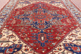 Red Persian Fine Serapi Hand Knotted Wool Area Rug - 8' 10" X 11' 10" - Golden Nile