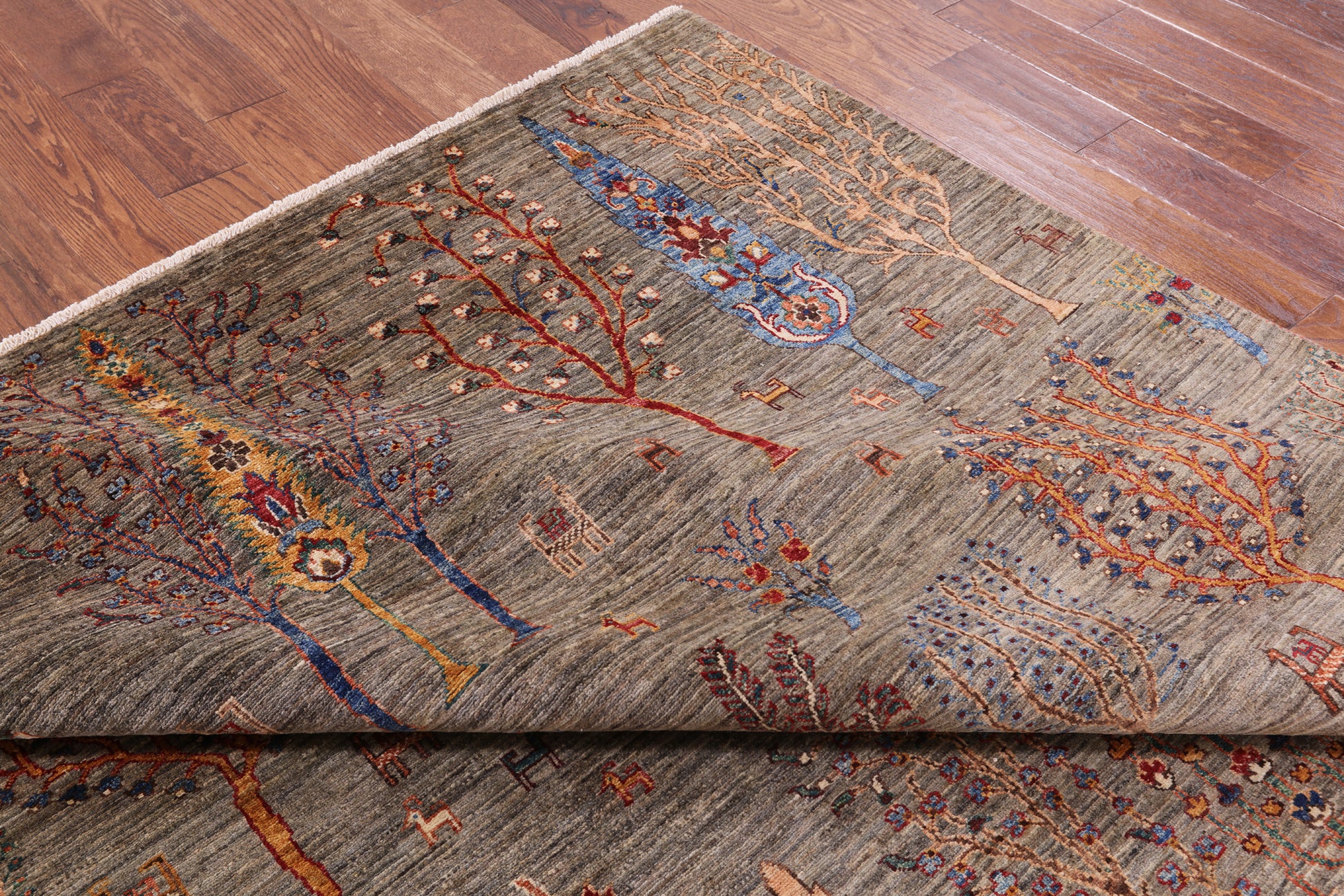 Persian Gabbeh Hand Knotted Wool Area Rug - 6' 7" X 9' 5" - Golden Nile