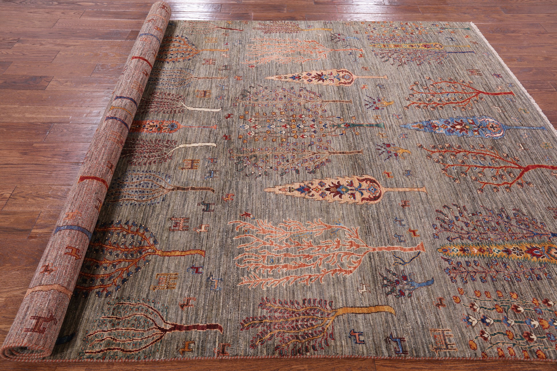 Persian Gabbeh Hand Knotted Wool Area Rug - 6' 7" X 9' 5" - Golden Nile